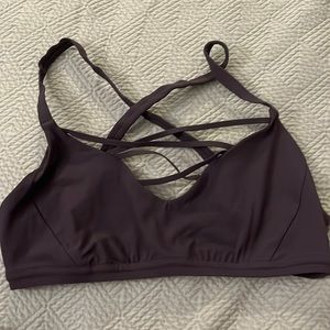 strappy purple bra